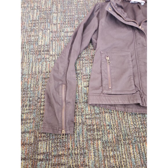 Athleta Women's Taupe Brown Hooded Utility Jacket Size Small - Picture 2 of 10